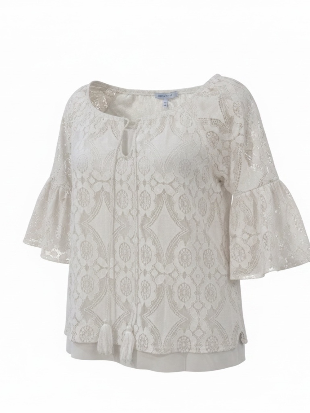 Elsie and Zoey Boho Lace 3/4 length Bell Sleeved Blouse Size : S/M